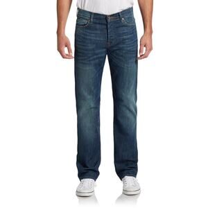 7 for All‎ Man Kind Men's Blue Cotton Blend Straight Leg Standard Denim Jeans 30